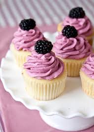 Lemon Cupcake with Blackberry Buttercream