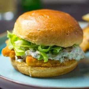 Fish Burger With Tartar Sauce