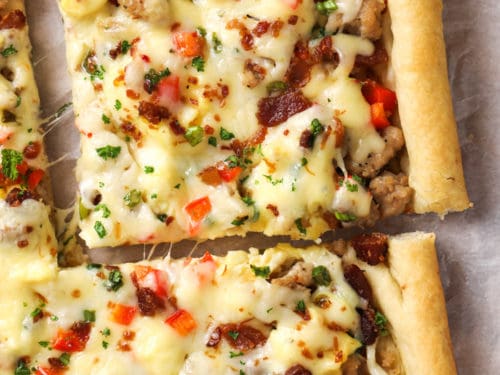 Cheesy Breakfast Pizza