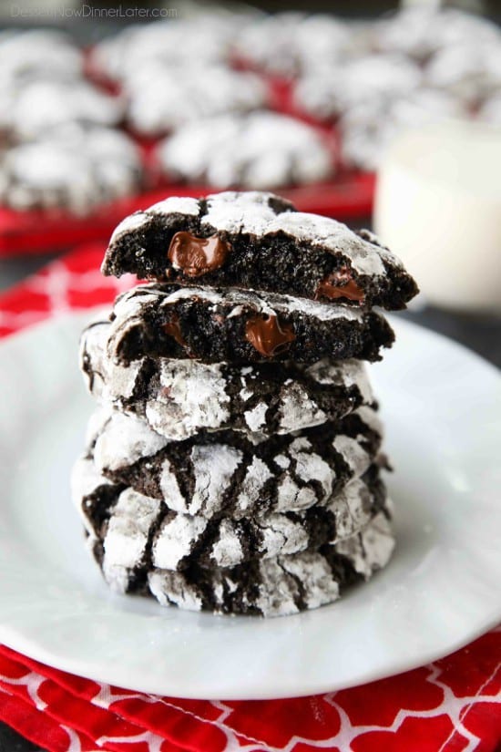 Double Chocolate Crinkle Cookies