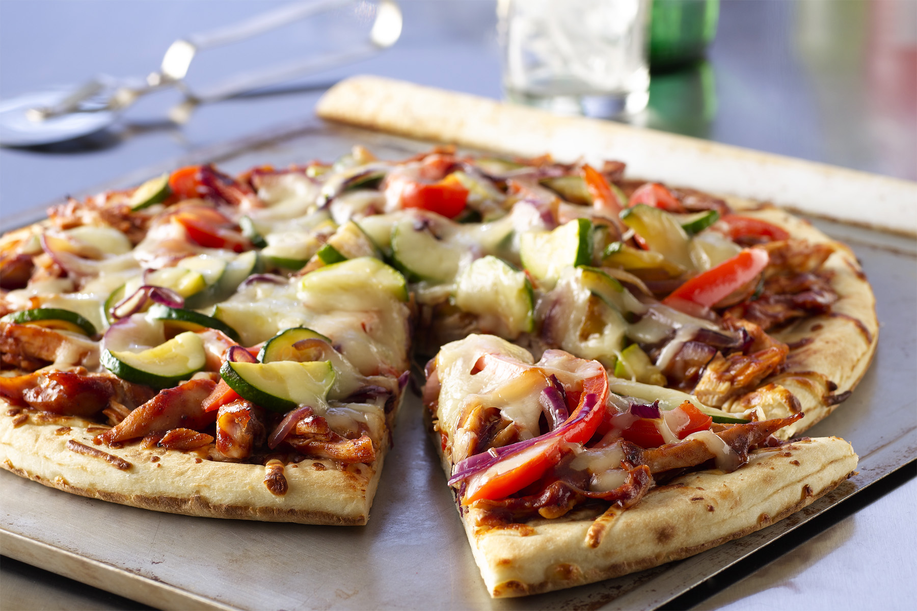BBQ Chicken and Veggie Pizza