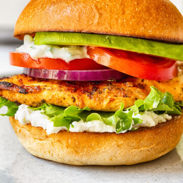 Greek Chicken Burger with Feta