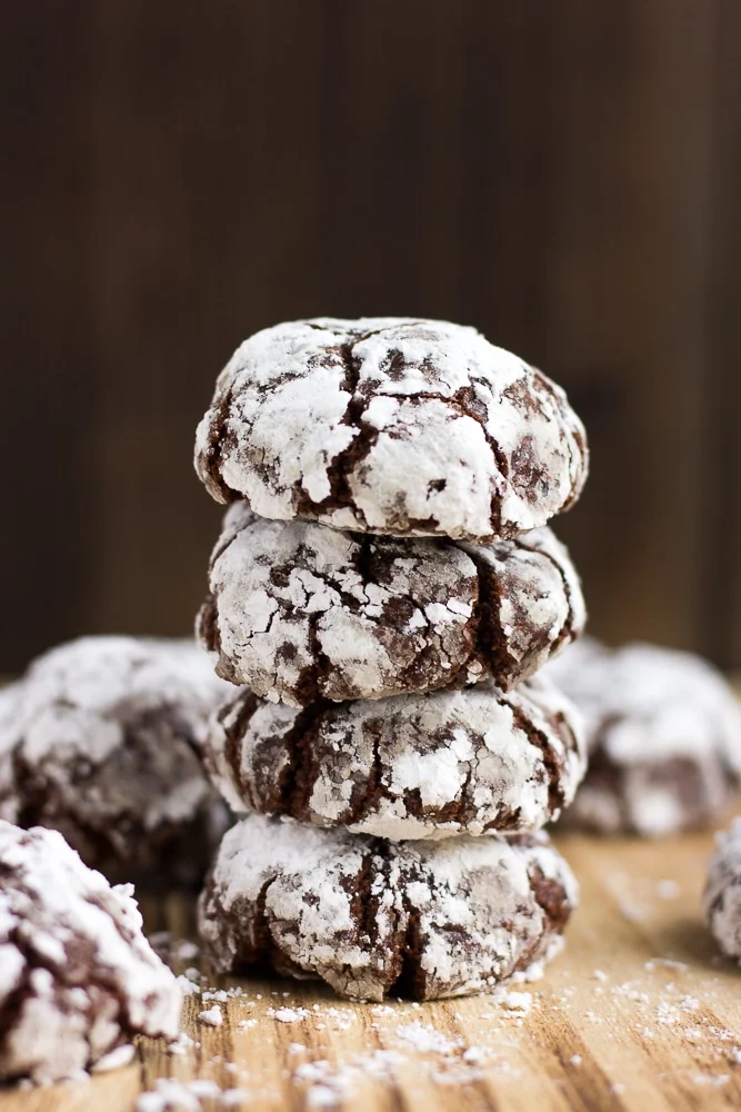 Vegan Chocolate Crinkle Cookies