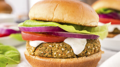 Air Fryer Falafel Burger